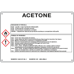 [27B780] 27B780 - cartello sostanze pericolose simbologia CLP " ACETONE "