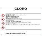 [27B980] 27B980 - cartello sostanze pericolose simbologia CLP " CLORO"