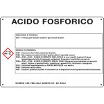 [27B990] 27B990 - cartello sostanze pericolose simbologia CLP " ACIDO FOSFORICO "