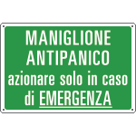 [3152S] 3152S - Etichetta adesiva MANIGLIONE ANTIPANICO azionare solo
