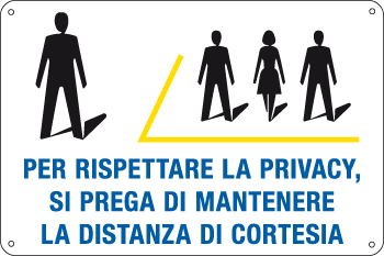 [3343P] 3343P - Cartello polipropilene per rispettare privacy..