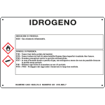[35A112] 35A112 - cartello sostanze pericolose simbologia CLP " IDROGENO "