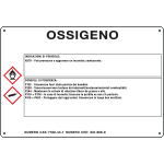[35A380] 35A380 - cartello sostanze pericolose simbologia CLP " OSSIGENO "