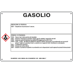 [35B570] 35B570 - cartello sostanze pericolose simbologia CLP " GASOLIO "