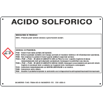 [35B580] 35B580 - cartello sostanze pericolose simbologia CLP " ACIDO SOLFORICO "