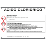 [35B590] 35B590 - cartello sostanze pericolose simbologia CLP " ACIDO CLORIDRICO "