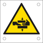 [49634N] 49634N - Cartello pericolo schiacciamento mani e piedi