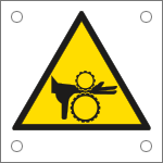 [49643M] 49643M - Cartello pericolo schiacciamento dita da ingranaggi