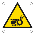 [49690M] 49690M - Cartello alluminio pericolo trasmissione a catena