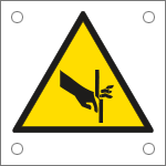 [49695M] 49695M - Cartello alluminio pericolo tranciatura dita