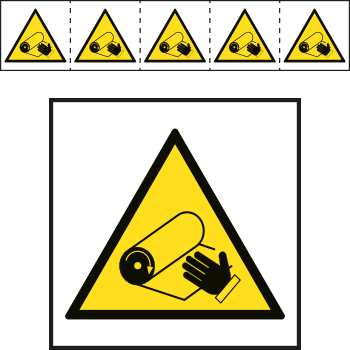 [49699MS] 49699MS - foglio n.5 etichette 60X60 pericolo avvolgimento bobina