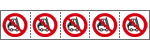 [49719MS] 49719MS - foglio n.5 etichette adesive 60x60 Vietato trasportare persone...