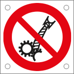 [49749M] 49749M - Cartello alluminio divieto uso cravatte sciarpe