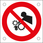 [49760M] 49760M - Cartello alluminio divieto inserire mani ingranaggi