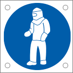 [49878N] 49878N - Cartello alluminio obbligo protezione integrale