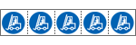 [49884MS] 49884MS - foglio n.5 etichette adesive 60x60 Obbligo carrelli elevatori