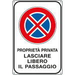 [5637K] 5637K - Cartello proprietà privata lasciare libero
