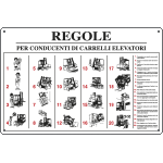 [5670J] 5670J - Cartello Regole per conducente carrelli elevatori