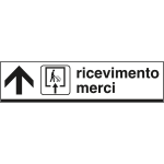 [6801A] 6801A - Cartello alluminio ricevimento MERCI avanti