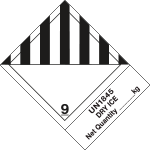 [8213M] 8213M - etichetta 100x130 MISCELLANEOUS DANGEROUS EN1845
