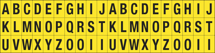 [900AZ] 900AZ - Foglio n.60 etichette adesive G/N lettere da A a Z