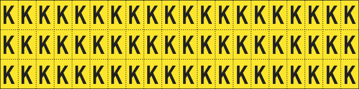 [900K] 900K - Foglio n.60 etichette adesive G/N lettera K