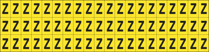 [900Z] 900Z - Foglio n.60 etichette adesive G/N lettera Z