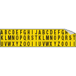 [901AZ] 901AZ - Foglio n.60 etichette adesive G/N lett.da A a Z