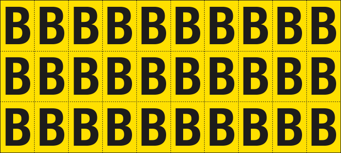 [902B] 902B - Foglio n.30 etichette adesive G/N lettera B