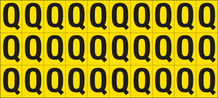 [902Q] 902Q - Foglio n.30 etichette adesive G/N lettera Q