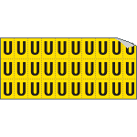 [902U] 902U - Foglio n.30 etichette adesive G/N lettera U