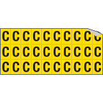 [903C] 903C - Foglio n.30 etichette adesive G/N lettera C