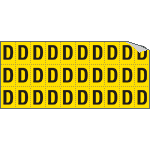 [903D] 903D - Foglio n.30 etichette adesive G/N lettera D