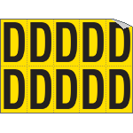 [906D] 906D - Foglio n.10 etichette adesive G/N lettera D