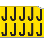 [906J] 906J - Foglio n.10 etichette adesive G/N lettera J