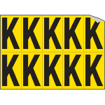 [906K] 906K - Foglio n.10 etichette adesive G/N lettera K