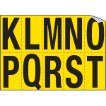 [906KT] 906KT - Foglio n.10 etichette adesive G/N lett.da K a T