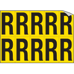 [906R] 906R - Foglio n.10 etichette adesive G/N lettera R