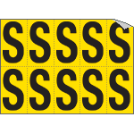 [906S] 906S - Foglio n.10 etichette adesive G/N lettera S