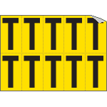 [906T] 906T - Foglio n.10 etichette adesive G/N lettera T