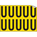 [906U] 906U - Foglio n.10 etichette adesive G/N lettera U