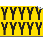 [906Y] 906Y - Foglio n.10 etichette adesive G/N lettera Y