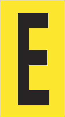 [907E] 907E - Foglio n.1 etichette adesive G/N lettera E