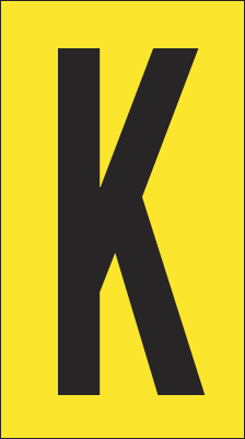 [907K] 907K - Foglio n.1 etichette adesive G/N lettera K