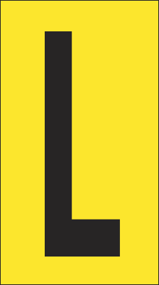 [907L] 907L - Foglio n.1 etichette adesive G/N lettera L