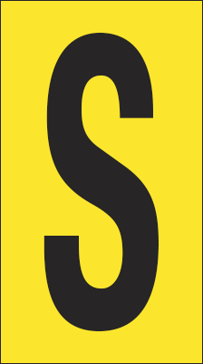 [907S] 907S - Foglio n.1 etichette adesive G/N lettera S