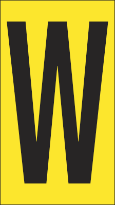 [907W] 907W - Foglio n.1 etichette adesive G/N lettera W