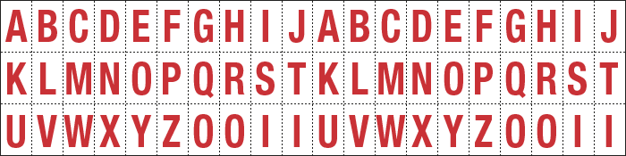 [910AZ] 910AZ - Foglio n.60 etichette adesive B/R lett. da A a Z