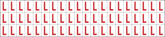 [911L] 911L - Foglio n.60 etichette adesive B/R lettera L