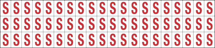 [911S] 911S - Foglio n.60 etichette adesive B/R lettera S